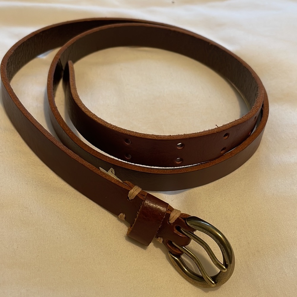 Thin Brown Leather Belt Size Large